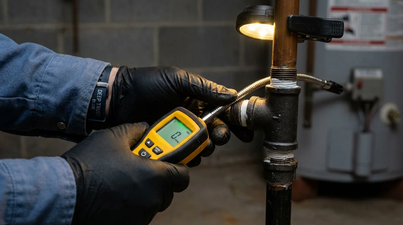 Gas leak detection with electronic sniffer by Johns Plumbing LLC in Enumclaw