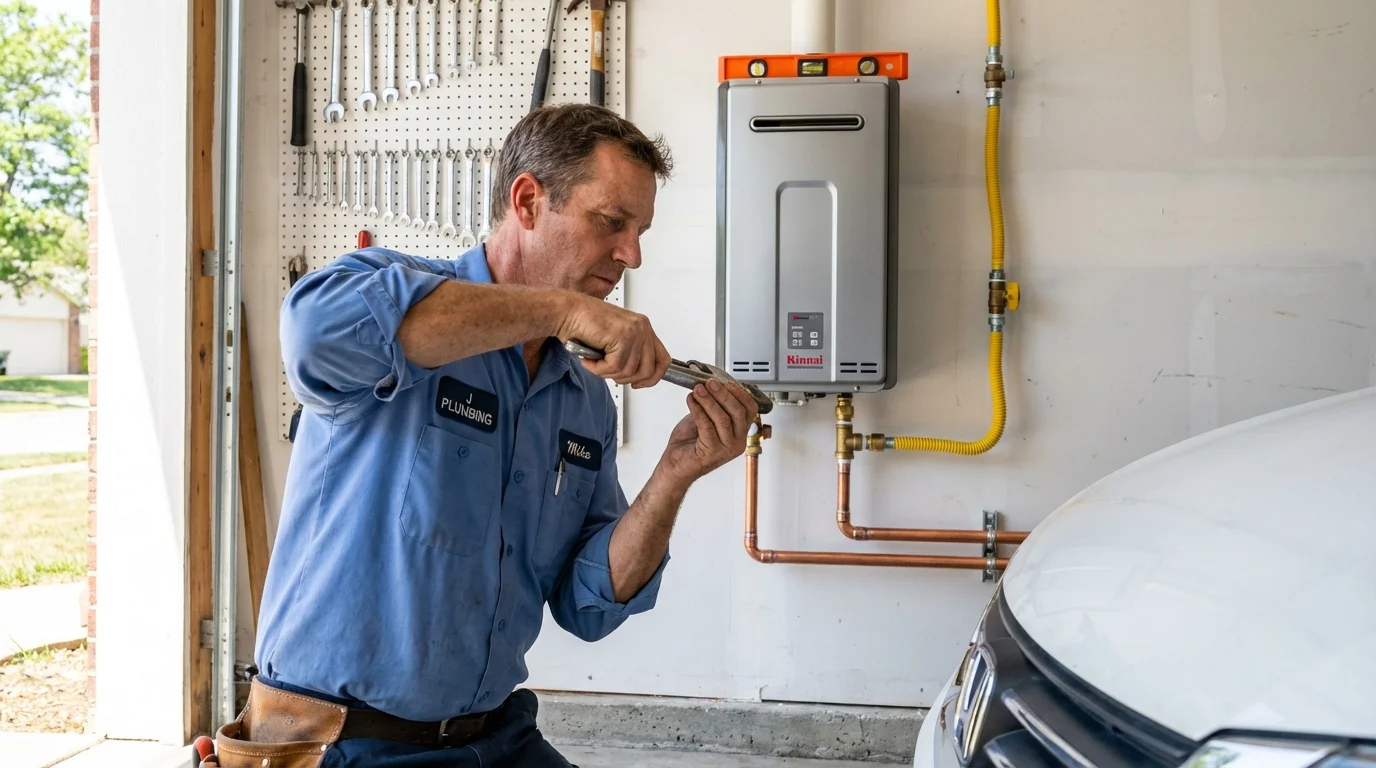 Tankless water heater installation by a Johns Plumbing LLC plumber in Enumclaw